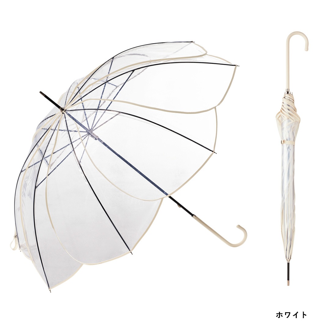 because (ӥ) ե֥/ꥢ Clear Umbrella Color Piping 졼/֥饦/ۥ磻 ѥԥ/Х顼/ե/Ĺ//ӥˡ뻱//쥤󥰥å/߱