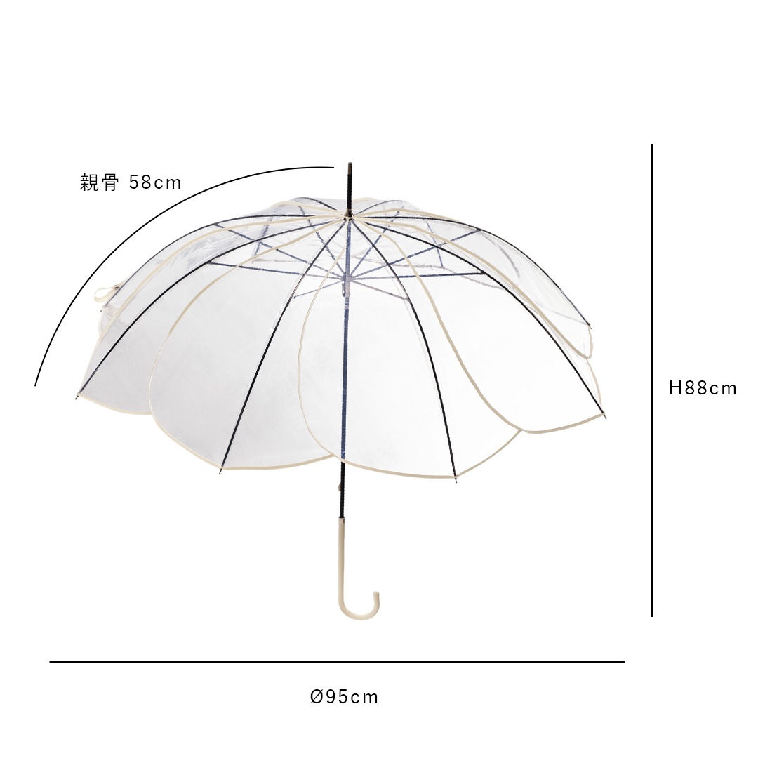 because (ӥ) ե֥/ꥢ Clear Umbrella Color Piping 졼/֥饦/ۥ磻 ѥԥ/Х顼/ե/Ĺ//ӥˡ뻱//쥤󥰥å/߱