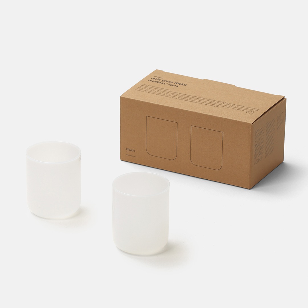 ideaco (���ǥ���) milk glass HAKU medium 2�ĥ��å� �ۥ磻��/�ߥ�� ���饹/���饹����/����֥顼/��Ǯ