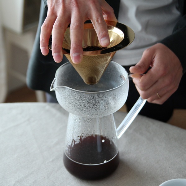 cores コレス フィルター コーヒー 2~4杯用 ゴールドコーンフィルター カップに直接セットするだけ ペーパーフィルター不要 純金 C コレス ゴールドフィルター 2-4カップ用 cores GOLD FILTER C246BK