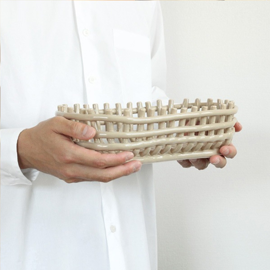 ��40��OFF��Ferm Living (�ե������ӥ�) Ceramic Basket Oval �֥롼 �̲�/����ƥꥢ/������������Ź�ʡڹ���߸ˤ����