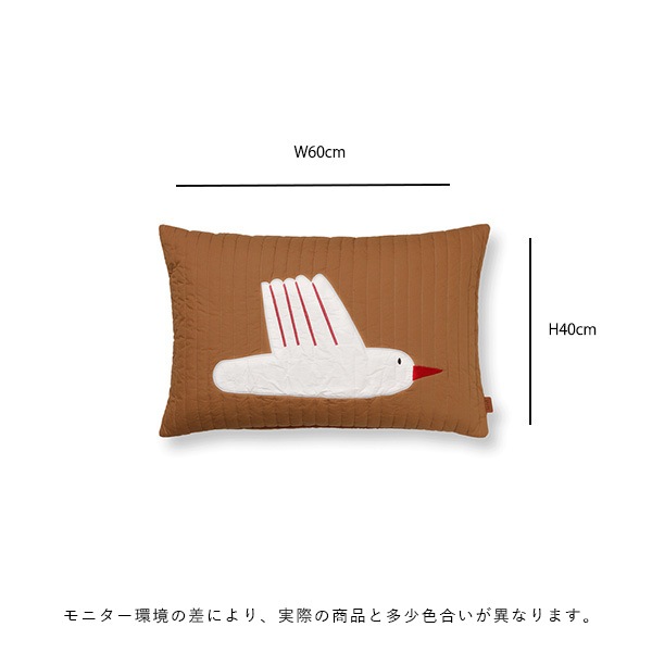 �ڹ���߸ˤ����Ferm Living (�ե������ӥ�) Bird Quilted Cushion (�С��� ����ȥ��å����) 60��40cm �̲�/����ƥꥢ/�Ҷ�����/�ե��֥�å�/������������Ź��