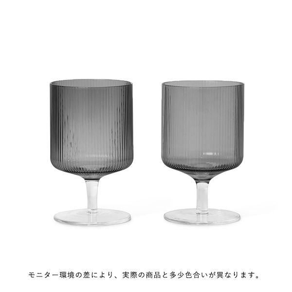 �ڤ櫓���ꡦ50%OFF��Ferm Living Ripple Wine Glasses ��åץ� �磻�󥰥饹 2�ĥ��å� ���ꥢ ���⡼�����졼 �ե����� �̲� ���饹���� �ե������ӥ� ������������Ź��