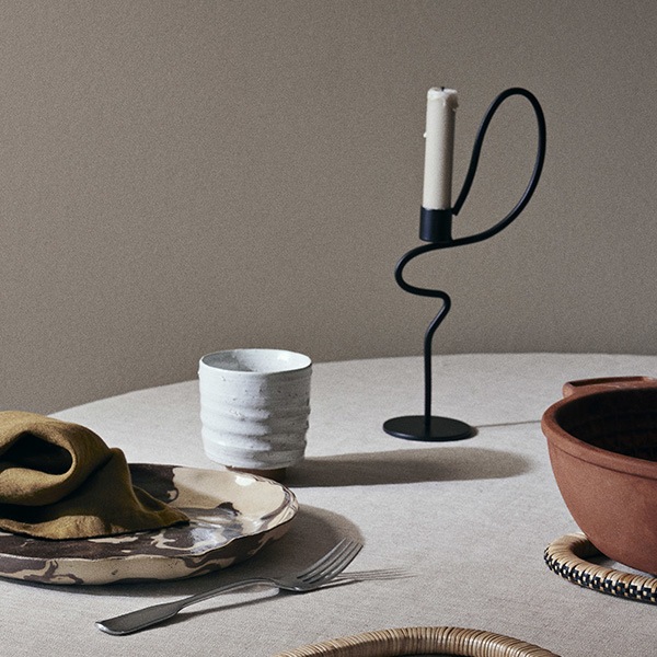 �ڤ櫓���ꡦ50%OFF��Ferm Living Valse Candle Holder �Х륹 �����ɥ�ۥ���� High �֥�å� �̲� ����ƥꥢ �ե������ӥ� ������������Ź��