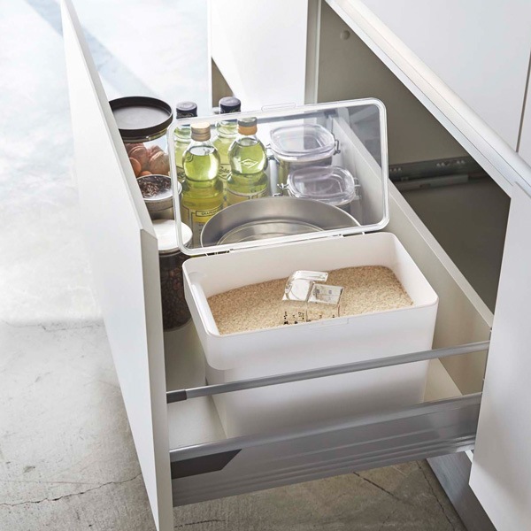 Yamazaki Tower タワー シンク下米びつ 密閉 5kg ホワイト ライスストッカー 収納 Yamazaki Tower Rice Stocker 5kg 北欧雑貨 インテリアのオンラインショップ Kozlife