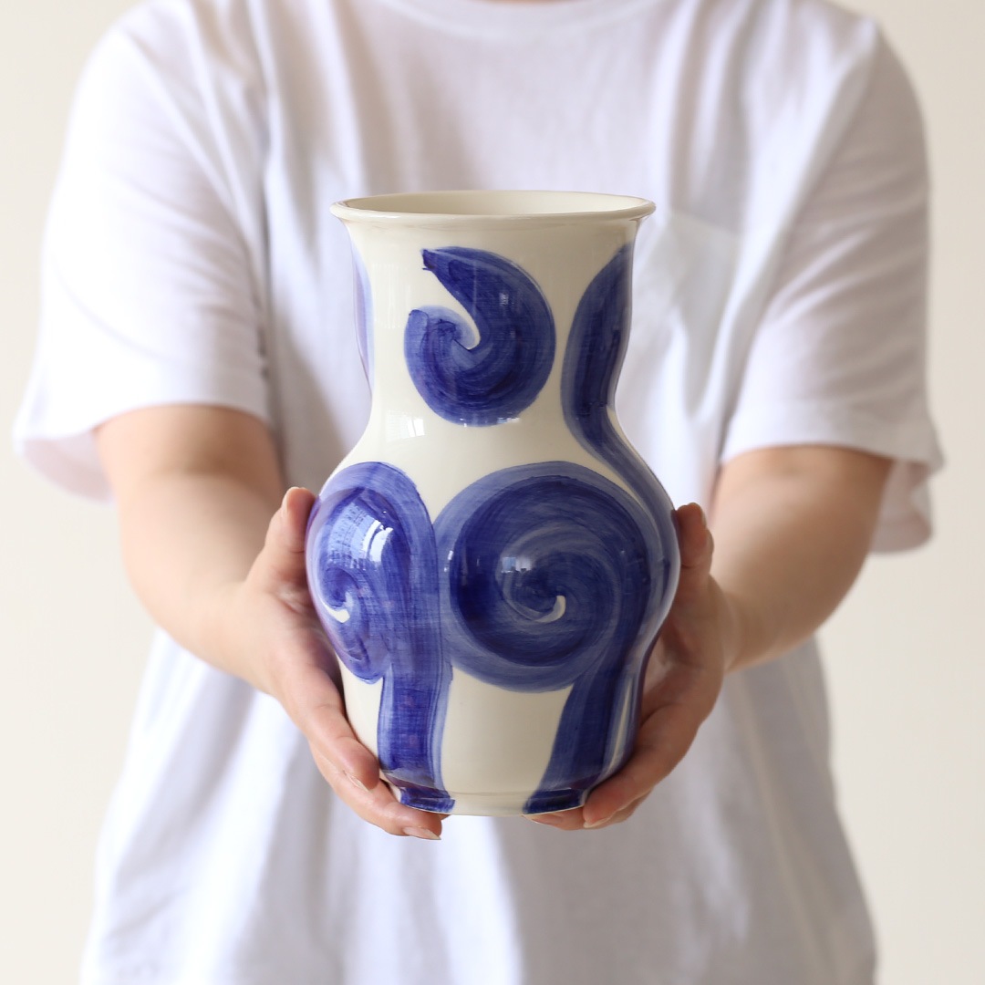 KAHLER (�����顼) Tulle Vase H22.5cm �֥롼 �̲��ǥ�����/����ƥꥢ/���֥���/����/������������Ź��