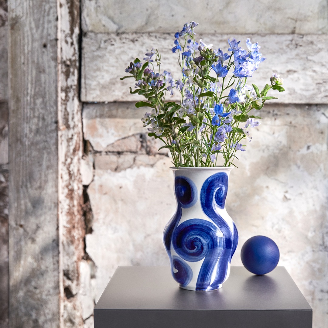 KAHLER (�����顼) Tulle Vase H22.5cm �֥롼 �̲��ǥ�����/����ƥꥢ/���֥���/����/������������Ź��