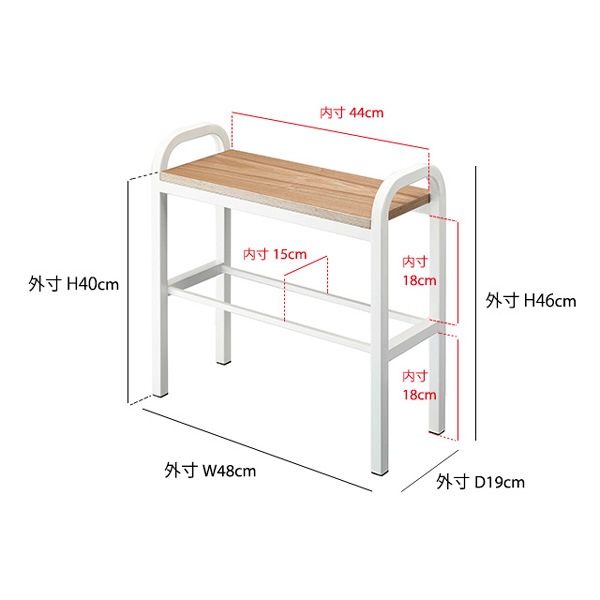 �ڤ����󤻡ۻ���¶� tower (���) Bench Shoes Rack �ʥ٥�����塼����å��� �ۥ磻��/�֥�å� ��Ǽ/���ߡ��緿������