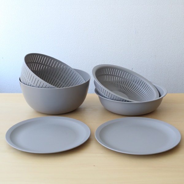 ライクイット 米研ぎにもつかえるザルとボウル Colander&Bowl グレー like-it (ライクイット) 米とぎにも使えるザルとボウル（6点