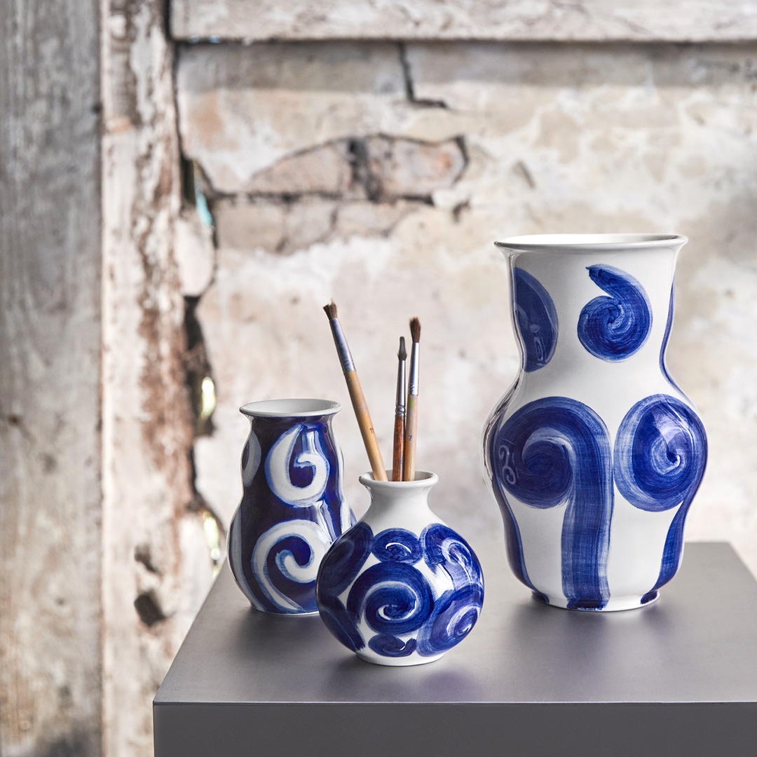 KAHLER (�����顼) Tulle Vase H10.5cm �֥롼 �̲��ǥ�����/����ƥꥢ/���֥���/����/������������Ź��