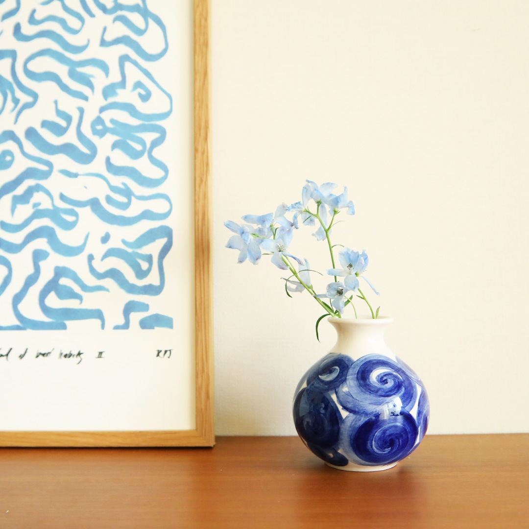 KAHLER (�����顼) Tulle Vase H10.5cm �֥롼 �̲��ǥ�����/����ƥꥢ/���֥���/����/������������Ź��