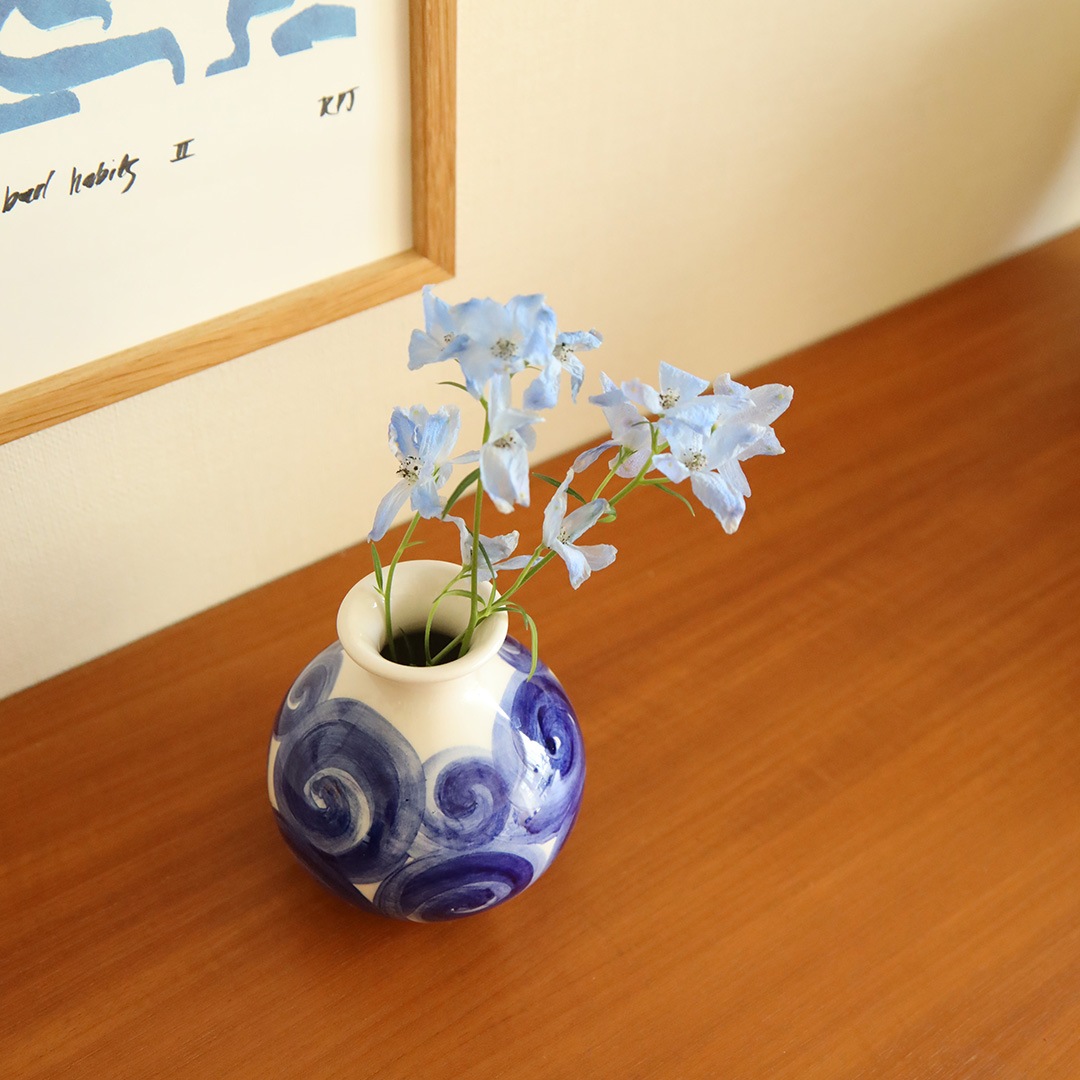 KAHLER (�����顼) Tulle Vase H10.5cm �֥롼 �̲��ǥ�����/����ƥꥢ/���֥���/����/������������Ź��