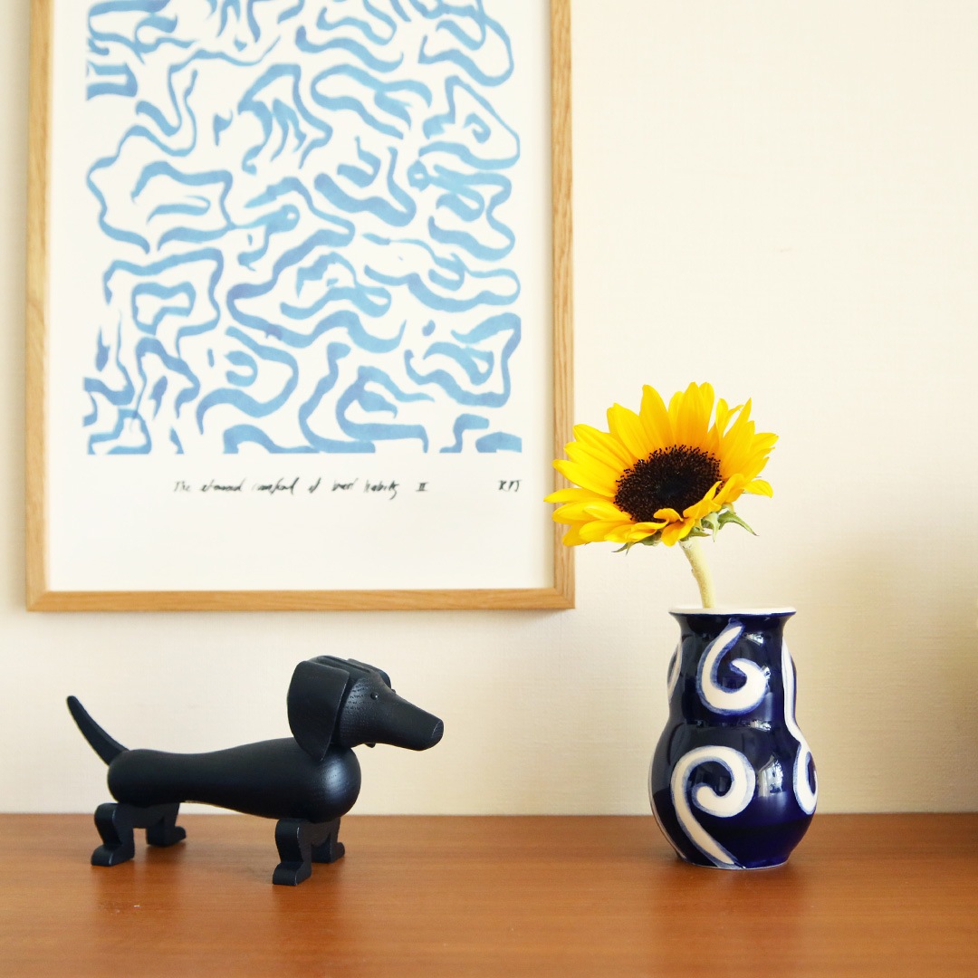 KAHLER (�����顼) Tulle Vase H13cm �֥롼 �̲��ǥ�����/����ƥꥢ/���֥���/����/������������Ź��