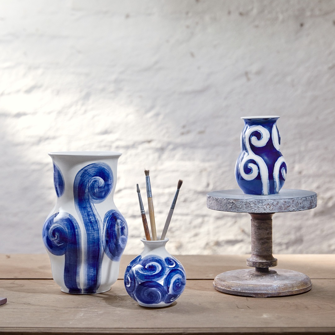 KAHLER (�����顼) Tulle Vase H13cm �֥롼 �̲��ǥ�����/����ƥꥢ/���֥���/����/������������Ź��