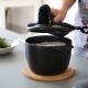 staub(���ȥ��֡� �顦�����å� de GOHAN M �ۡ�������16cm/1.8L �֥�å� ����͢����/�����ݾ��� 