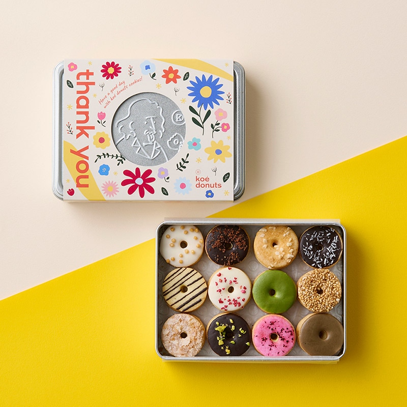 koe donutsクッキー缶 - thank you