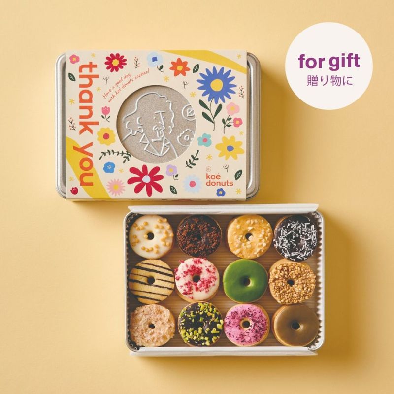 koe donutsクッキー缶 - thank you