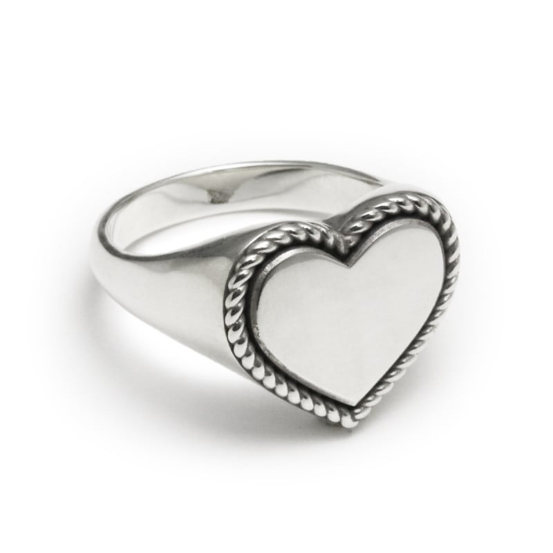 HEART ENCLOSED SIGNET RING