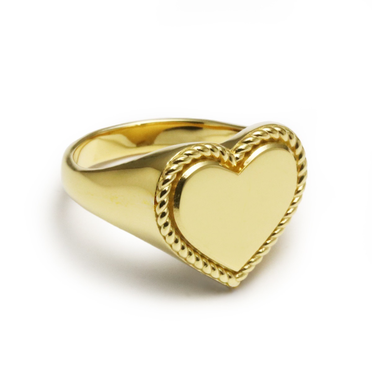 HEART ENCLOSED SIGNET RING