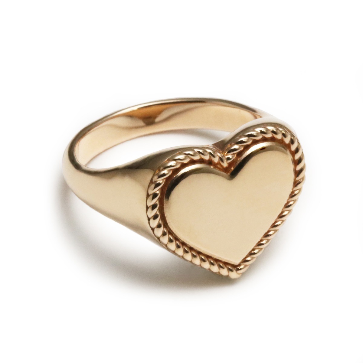 HEART ENCLOSED SIGNET RING