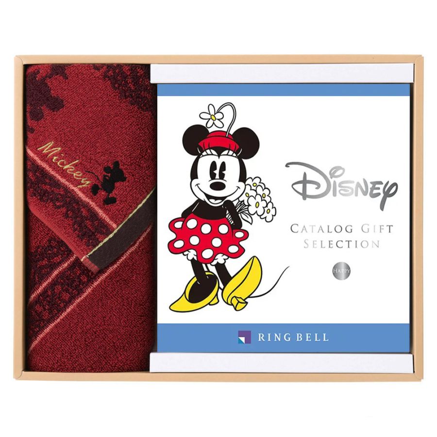 ＜リンベル＞カタログギフト Disney（ディズニー） ハッピーコース＆フェイスタオル（レッド）