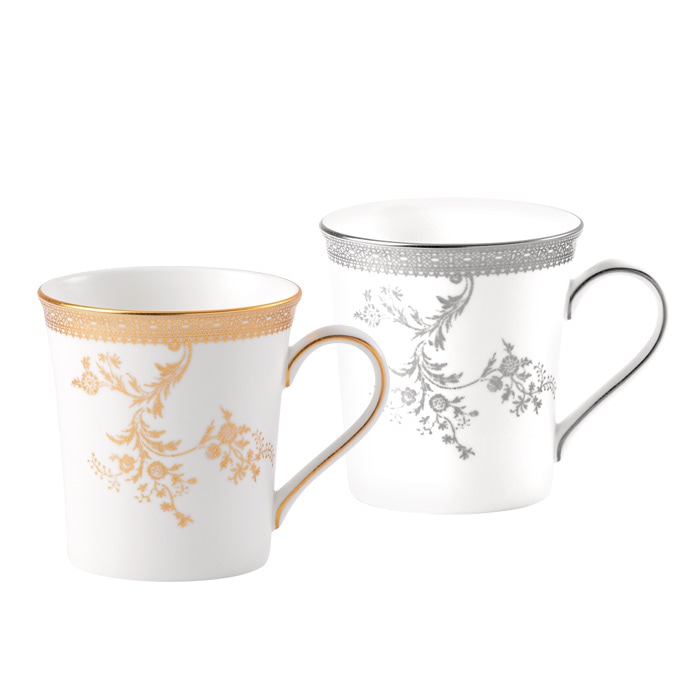 ウェッジウッド [WEDGWOOD] フェラ・ウォン ヴェラ レース ペアマグ ゴールド・プラチナ