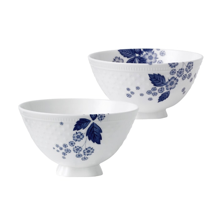 ウェッジウッド [WEDGWOOD] ストロベリー ブルーム インディゴ 夫婦茶碗