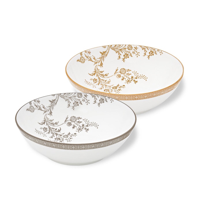 ウェッジウッド [WEDGWOOD] ヴェラ・ウォン ヴェラ レース　ゴールド・プラチナ ペアマルチソーサー