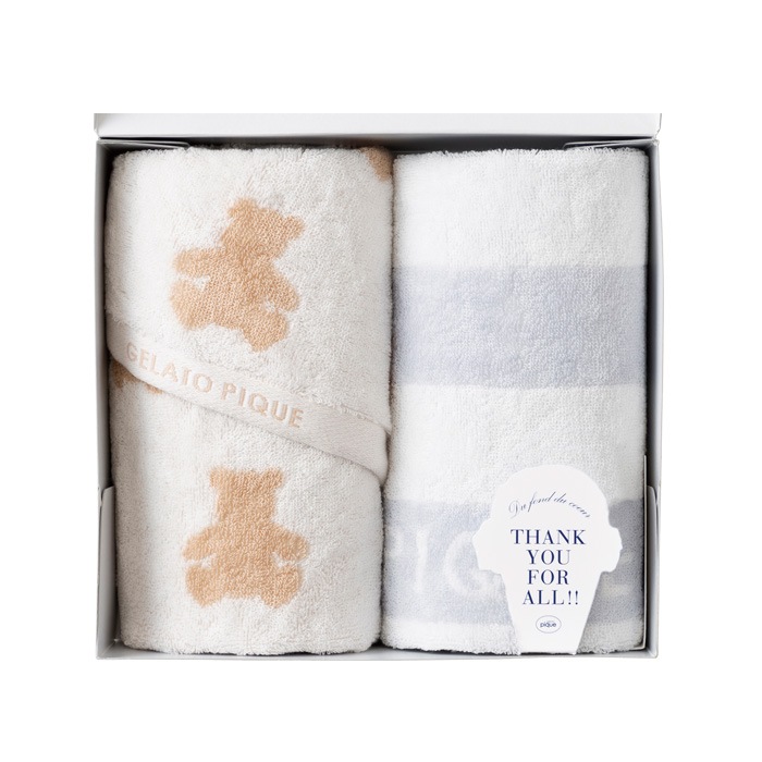 ジェラート ピケ [gelato pique] ベア柄フェイスタオル2枚