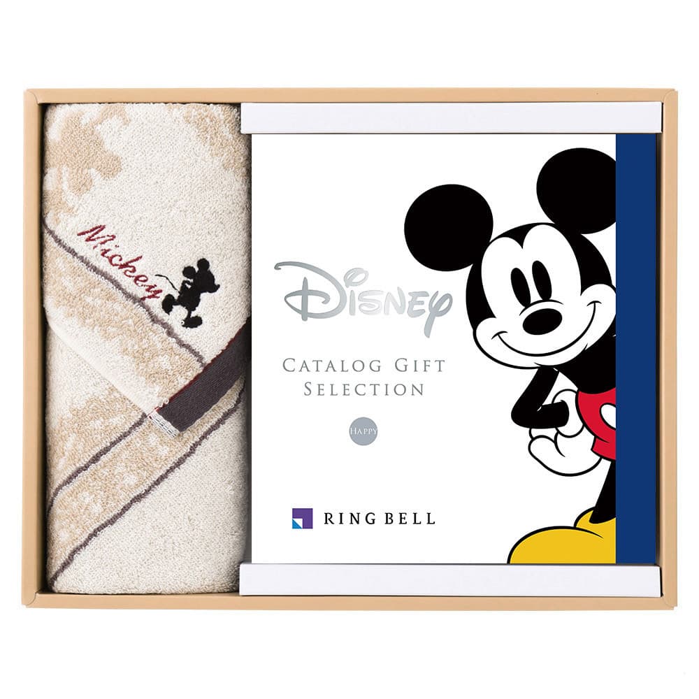 <リンベル>カタログギフト Disney(ディズニー) ハッピーコース&フェイスタオル(アイボリー)