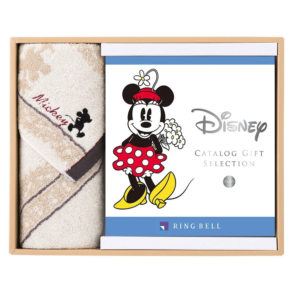 ＜リンベル＞カタログギフト Disney（ディズニー） ハッピーコース＆フェイスタオル（アイボリー）