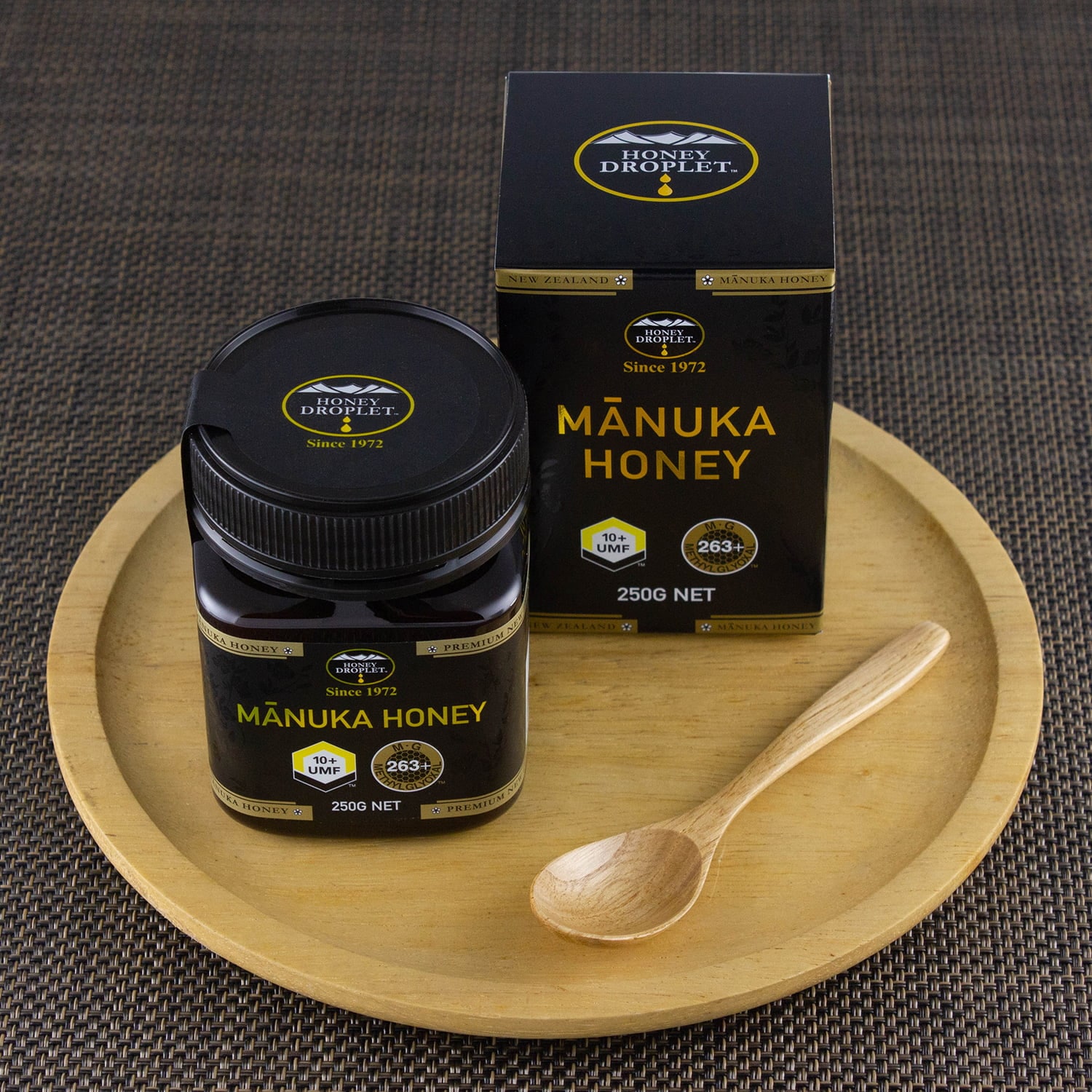 マヌカハニーUMF10+&木製スプーンセット【ギフトボックス入り】