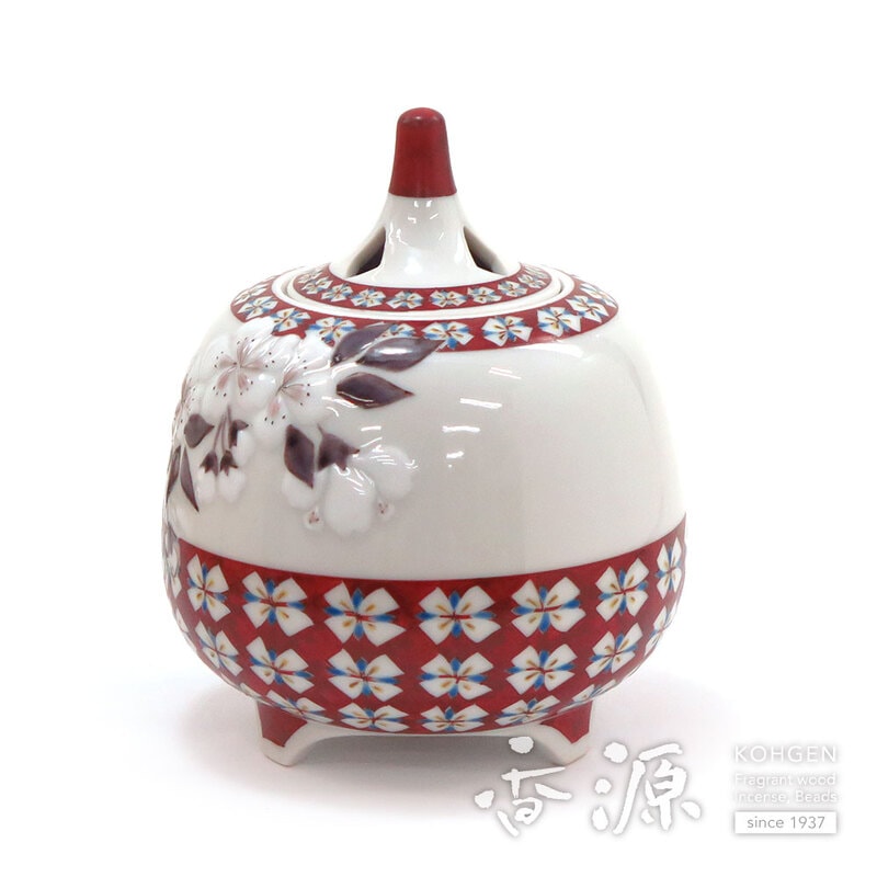 九谷焼 香炉 桜小紋 ［後上俊香］ 限定品 | 香炉、香立,香炉：九谷焼