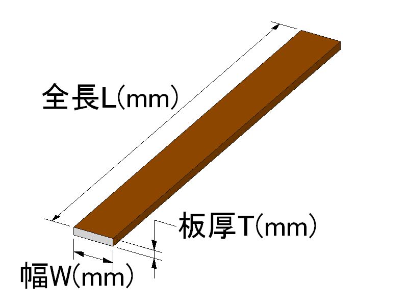 ブロンズアルマイト アルミフラットバー A6063 板厚2mm