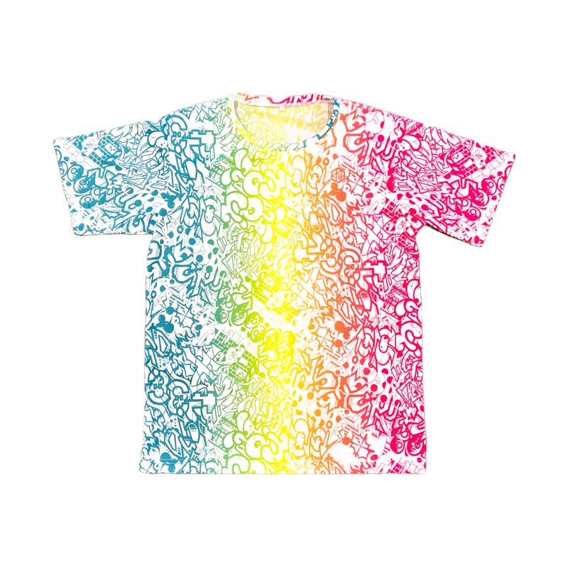 クラップアパレル Tシャツ CRAZY RUNWORD FUK eyeronレインボー （ユニ