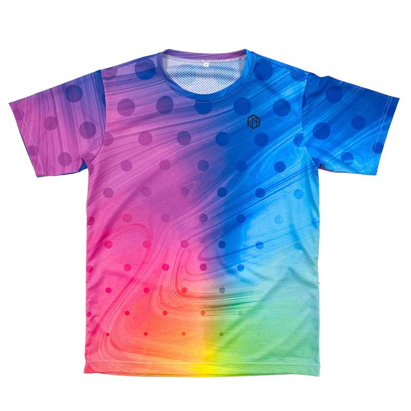 クラップアパレル Tシャツ ドットレインボー （ユニセックス