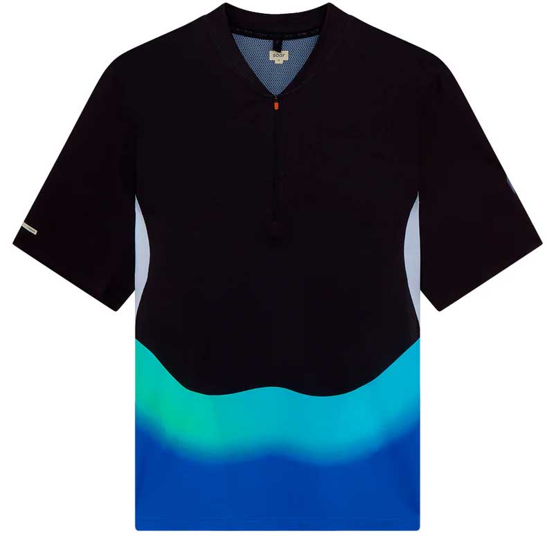 SOAR Running Mens Hot Weather Zip Top BlackBlue メンズランニング
