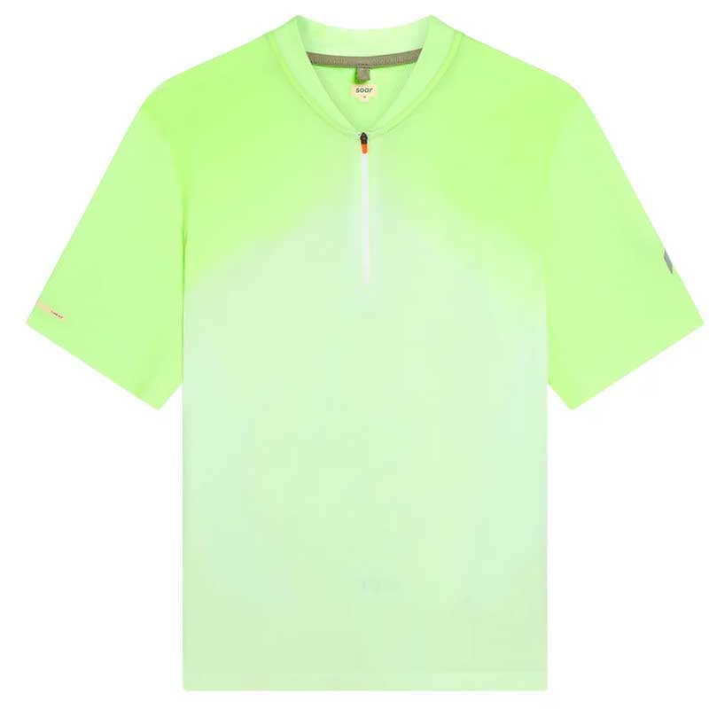 SOAR Running Mens Hot Weather Zip Top Yellow メンズランニング