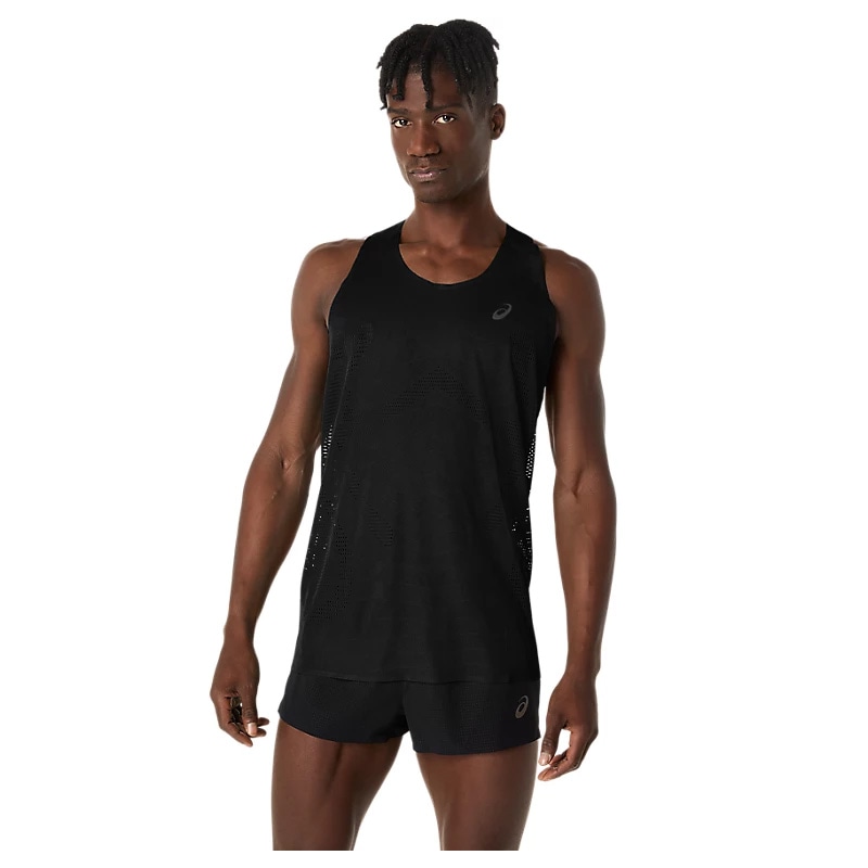 アシックス RUN シングレット黒 Mサイズ アシックス メタラン シングレット METARUN SINGLET ンズ