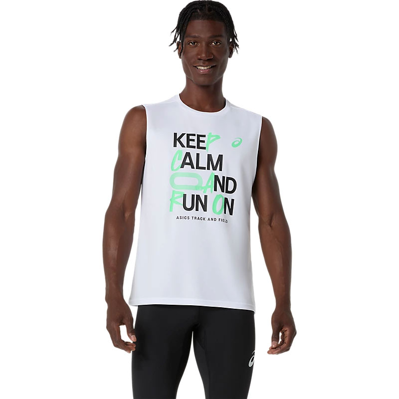 アシックス グラフィック スリーブレストップ GRAPHIC SLEEVELESS TOP