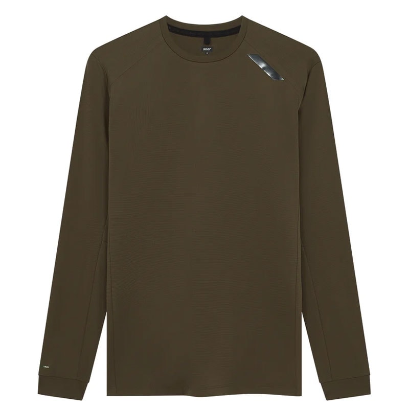 SOAR Running Mens LS TECH T Dark Green メンズランニングウェア