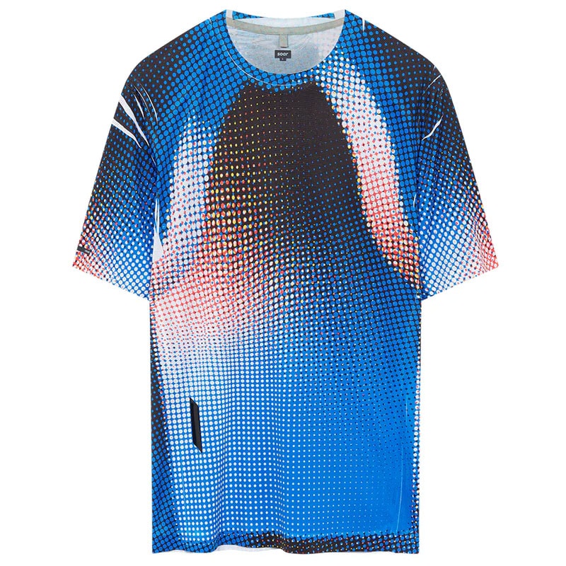SOAR Running ソアー シングレット S 美品 SOAR Running Mens Printed Tech T Blue Black Dots メンズランニング