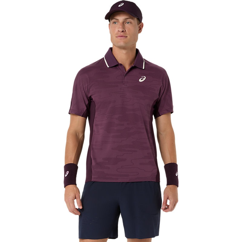 海外サイズ アシックス MATCH JACQUARD POLO ジャカード ポロシャツ