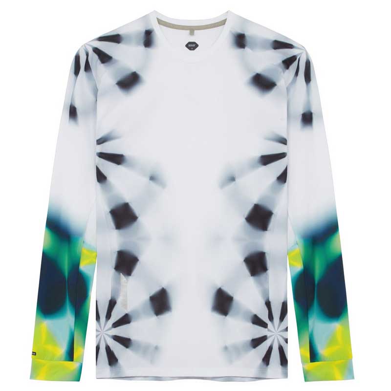 SOAR Running Mens LS PRINTED TECH T AW26SLS3M WHITE GREEN メンズ
