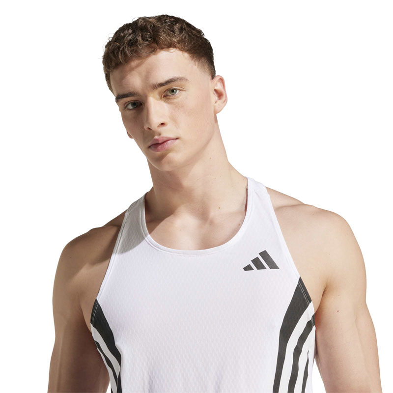 ■adidas ADIZERO シングレット 白M ランニング タンクトップ■ □adidas ADIZERO シングレット 白M ランニング タンクトップ