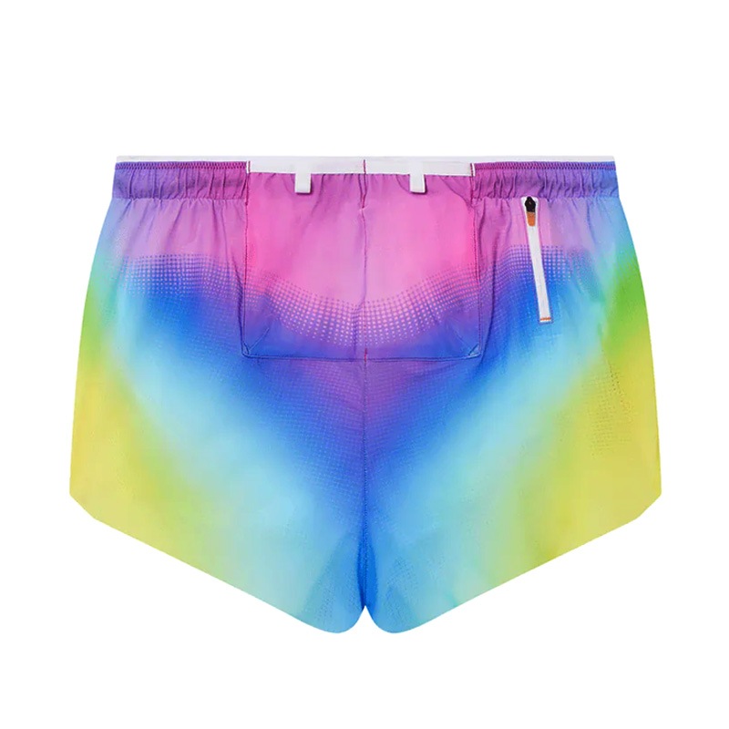 SOAR Running Mens Marathon Shorts Black Rainbow Dot メンズ