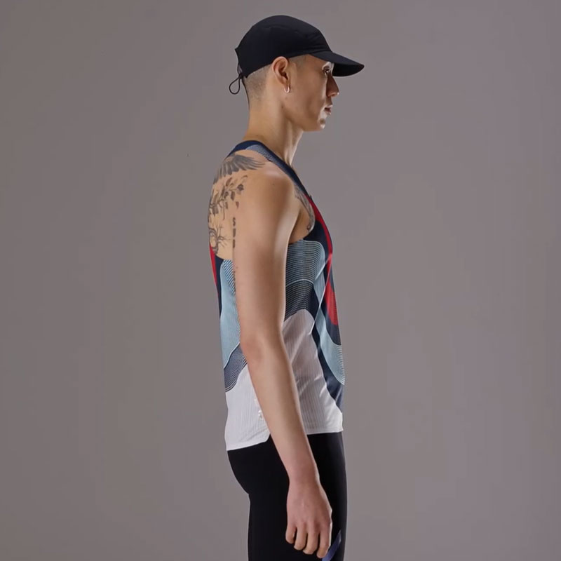 SOAR Running Mens RACE VEST 2.0 navy red white stripe ��󥺥��˥󥰥����� 2026SS wsom(ss26sv7mnav)