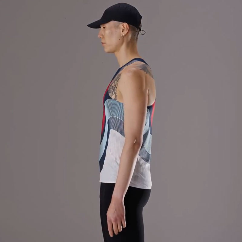 SOAR Running Mens RACE VEST 2.0 navy red white stripe ��󥺥��˥󥰥����� 2026SS wsom(ss26sv7mnav)