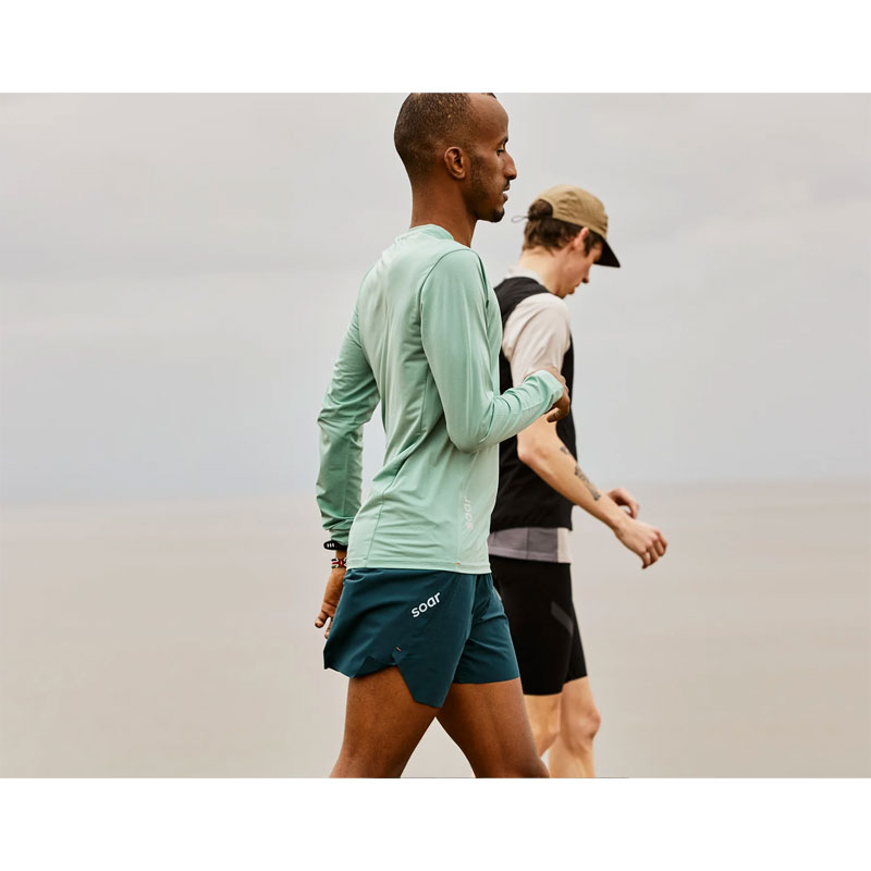 SOAR Running Mens LS TECH T Dark Green メンズランニングウェア