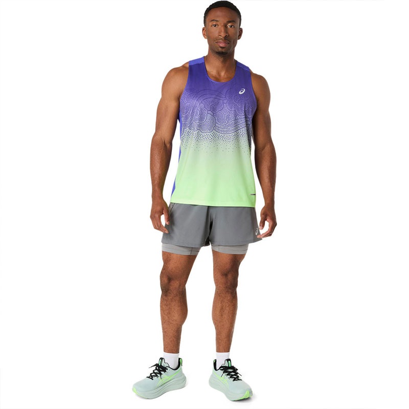 アシックス ロード フェイド シングレット ROAD FADE SINGLET メンズ